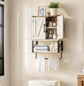 Elladera Farmhouse Bathroom Wall Cabinet, Wall Mounted Organizer 2 Doors, 1 Shelf,