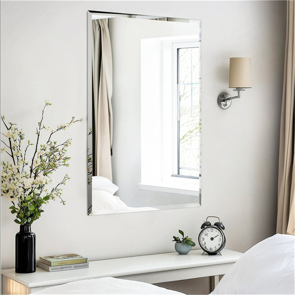 Elladera LUVODI 24x34inch Beveled Polished Wall Mirror Frameless Bathroom Mirrors
