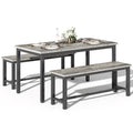 Elladera LinkRomat 3 Piece Dining Room Table Set for 4, 47" Farmhouse Dining Table