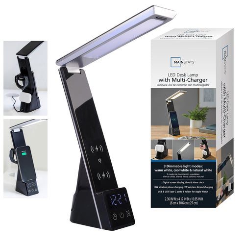 Elladera 10.9' 5-in-1 LED Dimmable Wireless Charging Foldable Hinge Desk Lamp