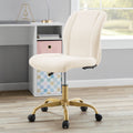 Elladera Bouclé Armless Office Chair for Adults and Teens, Cream