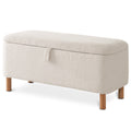 Elladera 39.5" Boucle Storage Ottoman Bench with Wood Legs for Living Room Bedroom