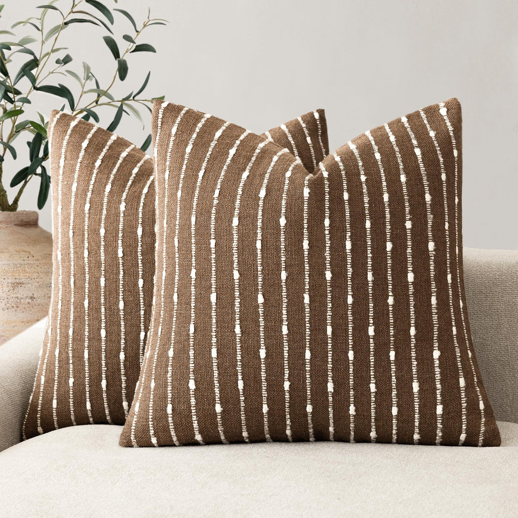 Elladera Pack Of 2 Decorative Jacquard Boucle Throw Pillow Covers Accent Textured