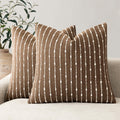 Elladera Pack Of 2 Decorative Jacquard Boucle Throw Pillow Covers Accent Textured