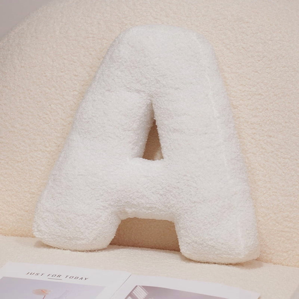 Elladera SFASYELY 15.7 Inch Boucle Letter Throw Pillow Soft Decorative Initial
