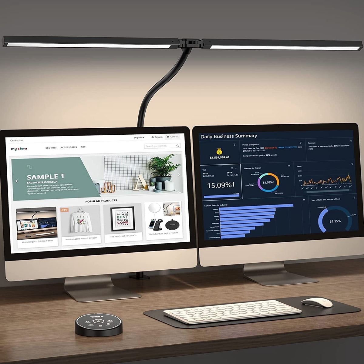 Elladera LED Desk Lamp for Home Office- 24W Architect Table Lamp with Clamp