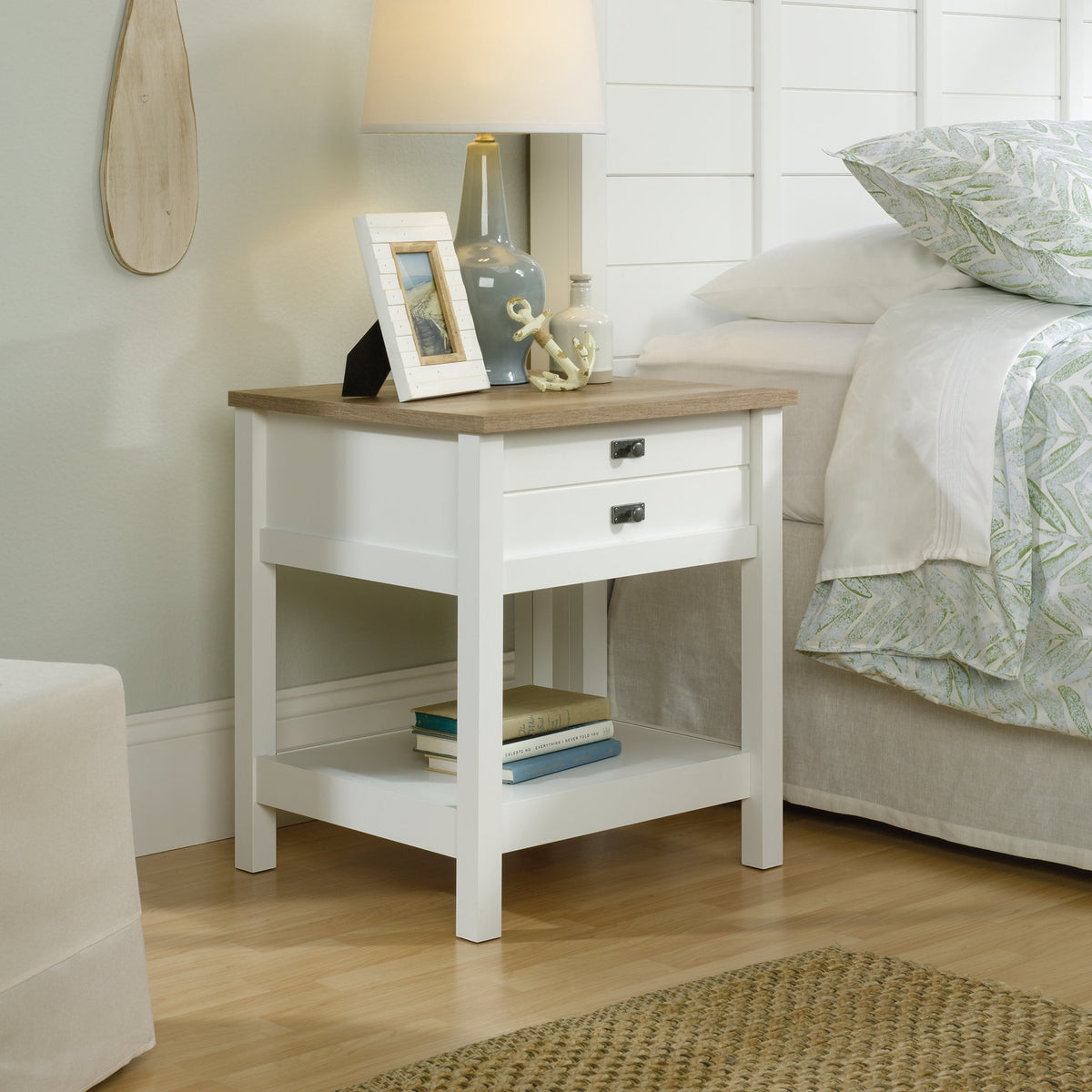 Elladera Sauder Cottage Road 1 Drawer Nightstand, Soft White Finish