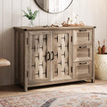 Elladera 43 Inch Farmhouse Sideboard Buffet Cabinet with Drawers and Shelves Light