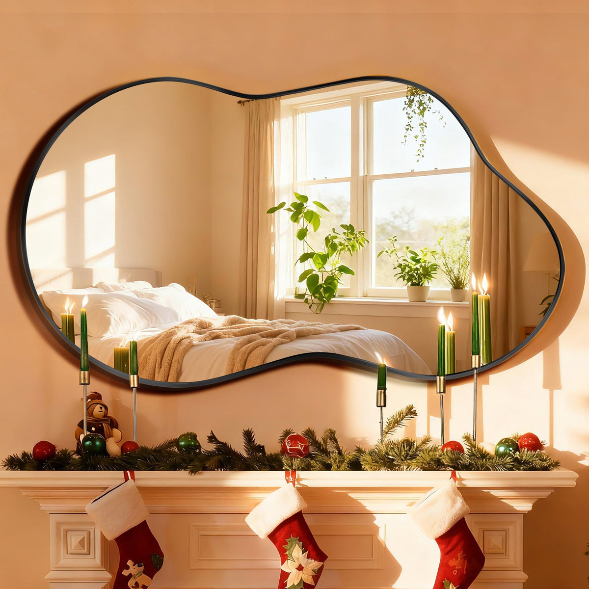Elladera Irregular Wall Mirror 36"x20" Cloud Shaped Mirrors for Bathroom