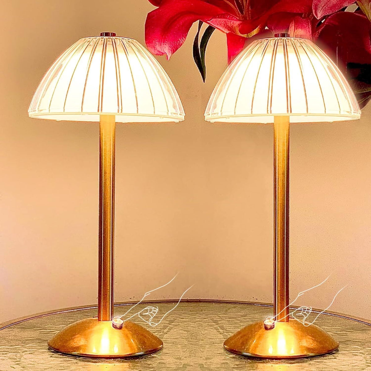 Elladera with Touch Sensor, 3 Color Dimmable Adjustable Brightness, Rechargeable