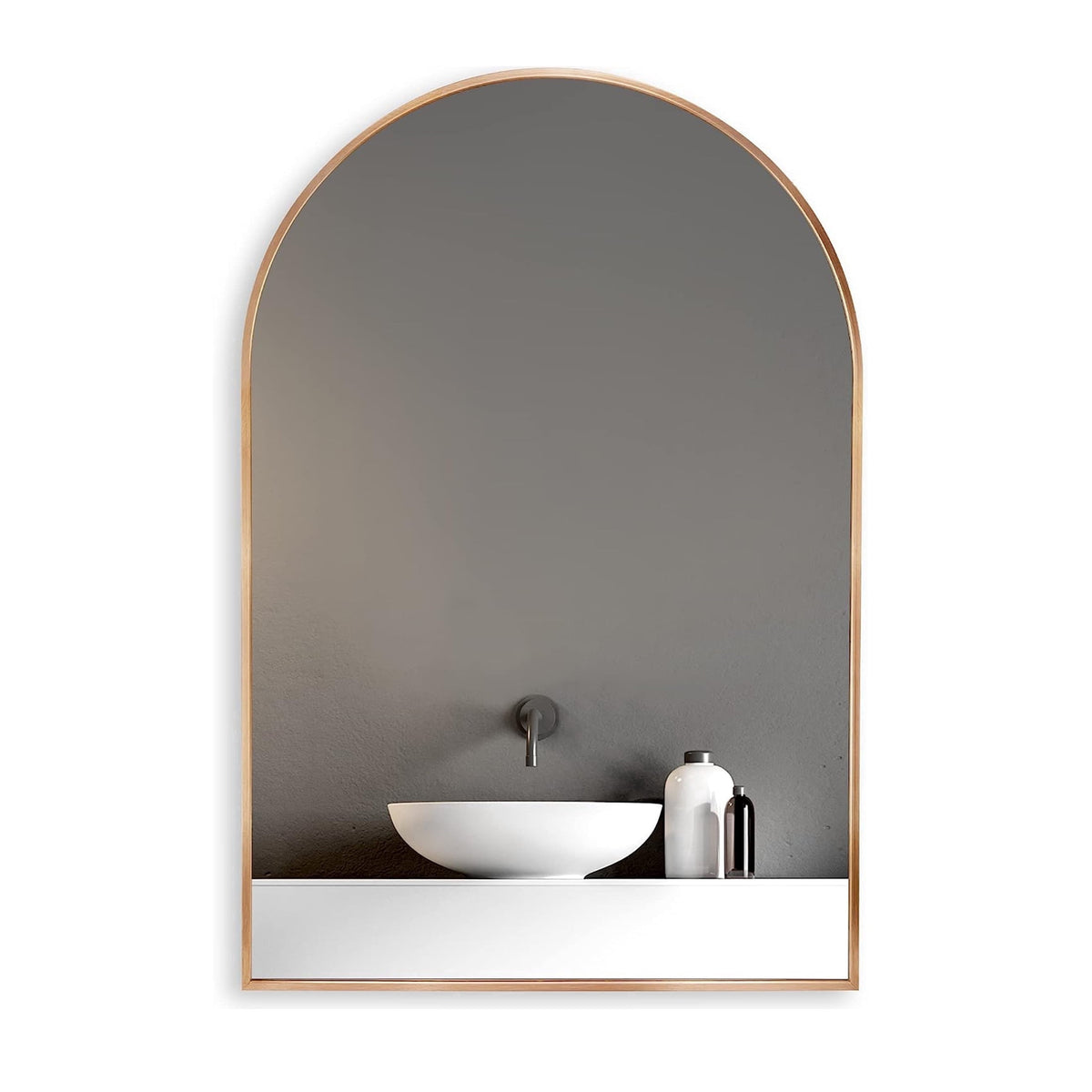 Elladera YIQMI 20x30 inch Teardrop MDF Wood Mirror Irregular Oak Wall Mirror for