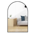 Elladera YIQMI 20x30 inch Teardrop MDF Wood Mirror Irregular Oak Wall Mirror for