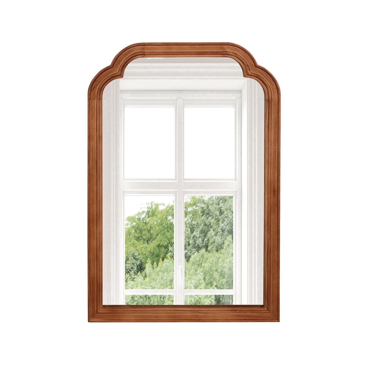 Elladera YIQMI 20x30 inch Teardrop MDF Wood Mirror Irregular Oak Wall Mirror for