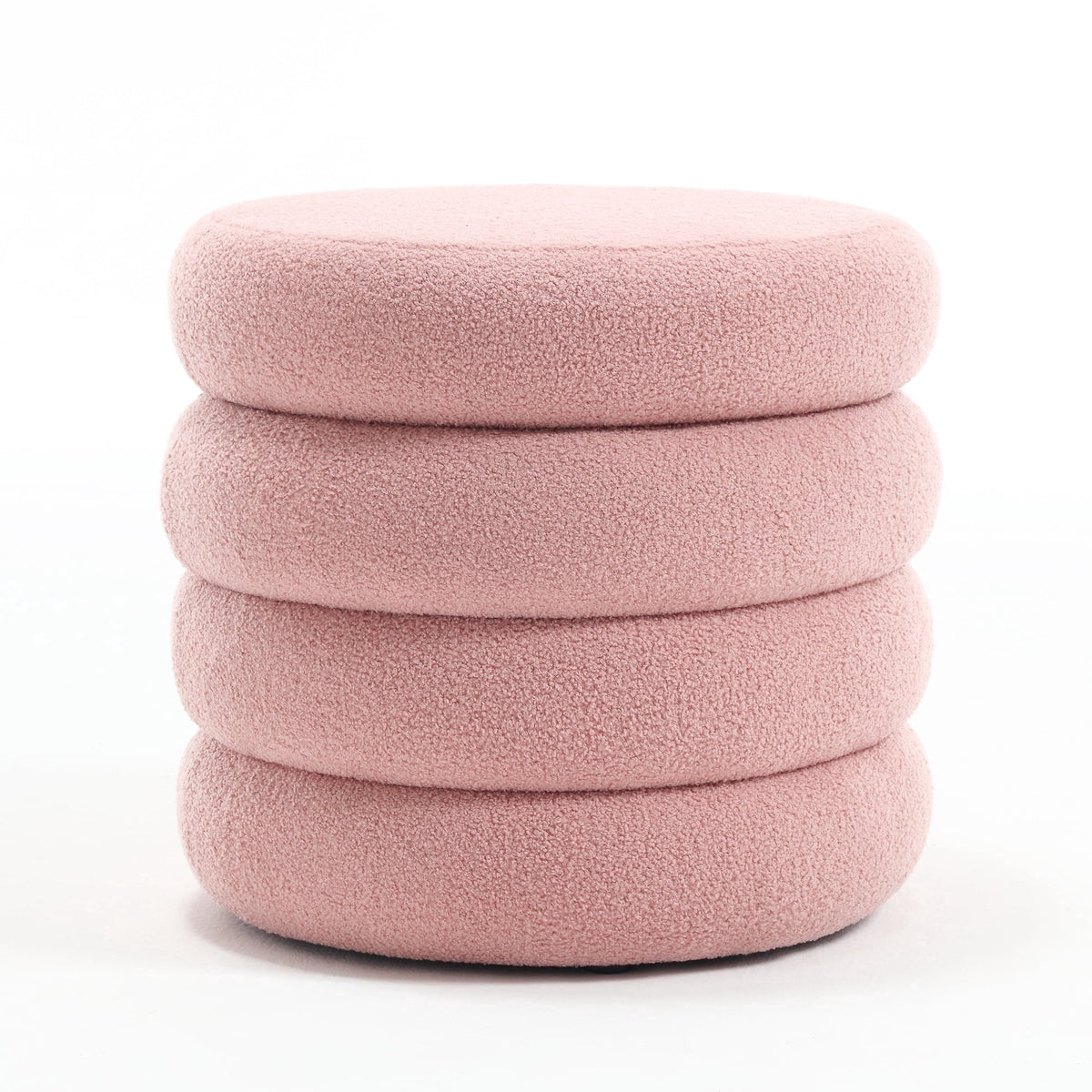 Elladera Zesthouse 19.5" Wide Round Boucle Storage Ottoman, Tufted Sherpa Ottoman