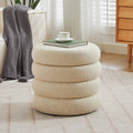 Elladera Zesthouse 19.5" Wide Round Boucle Storage Ottoman, Tufted Sherpa Ottoman