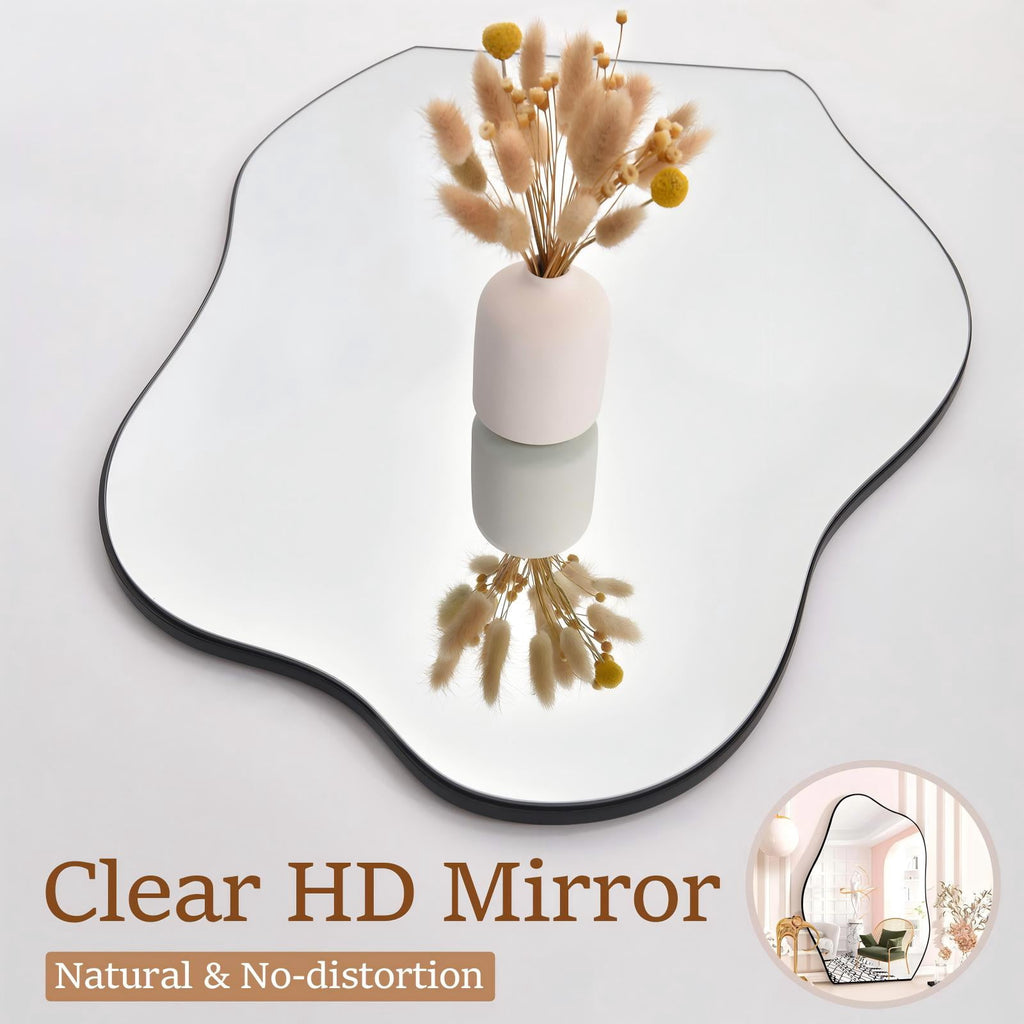 Elladera 32"x22" Irregular Vanity Bathroom Mirror Frameless Wall Mirror