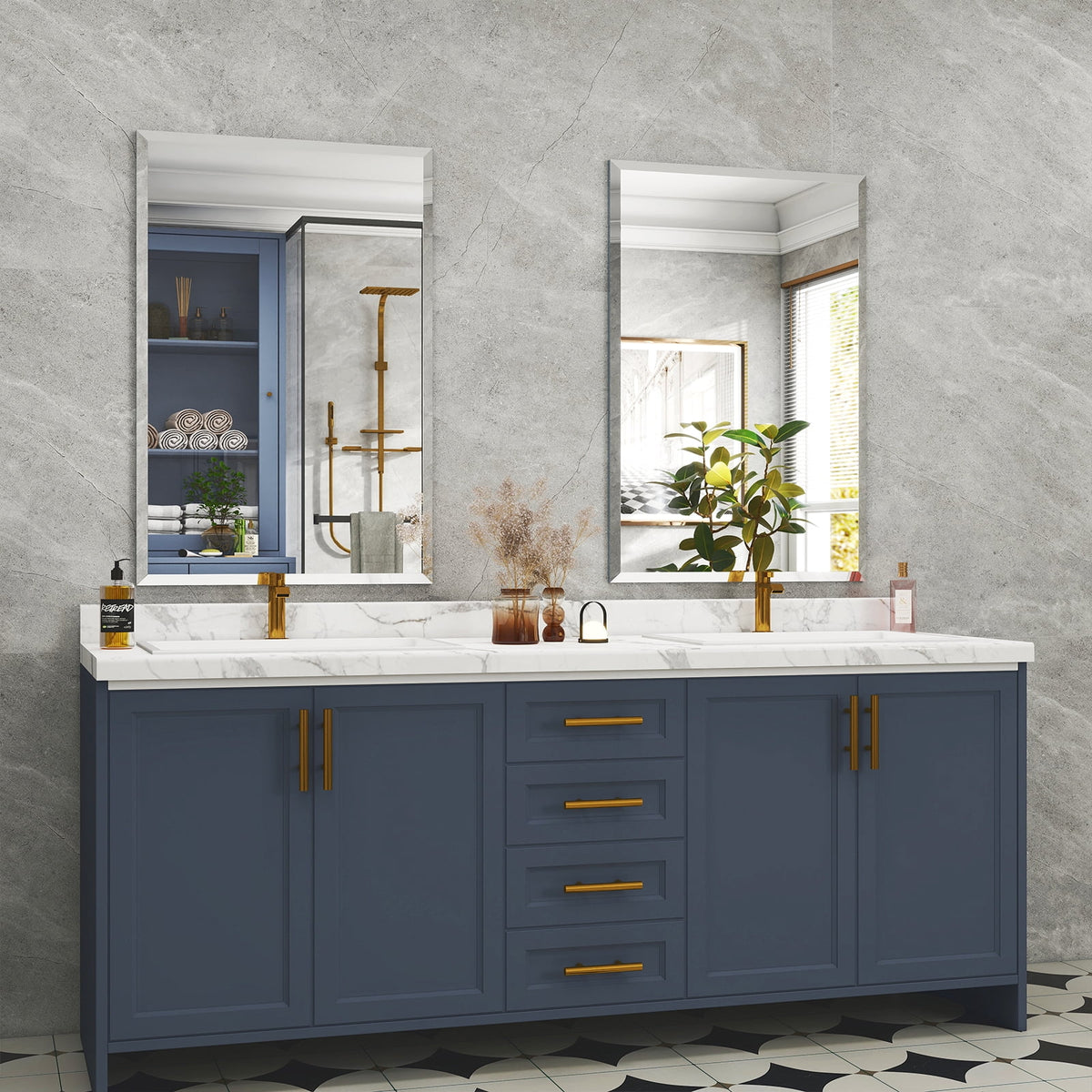 Elladera Puremirror 20"x28" Rectangular Bathroom Wall Mirror Frameless Vanity Mirror