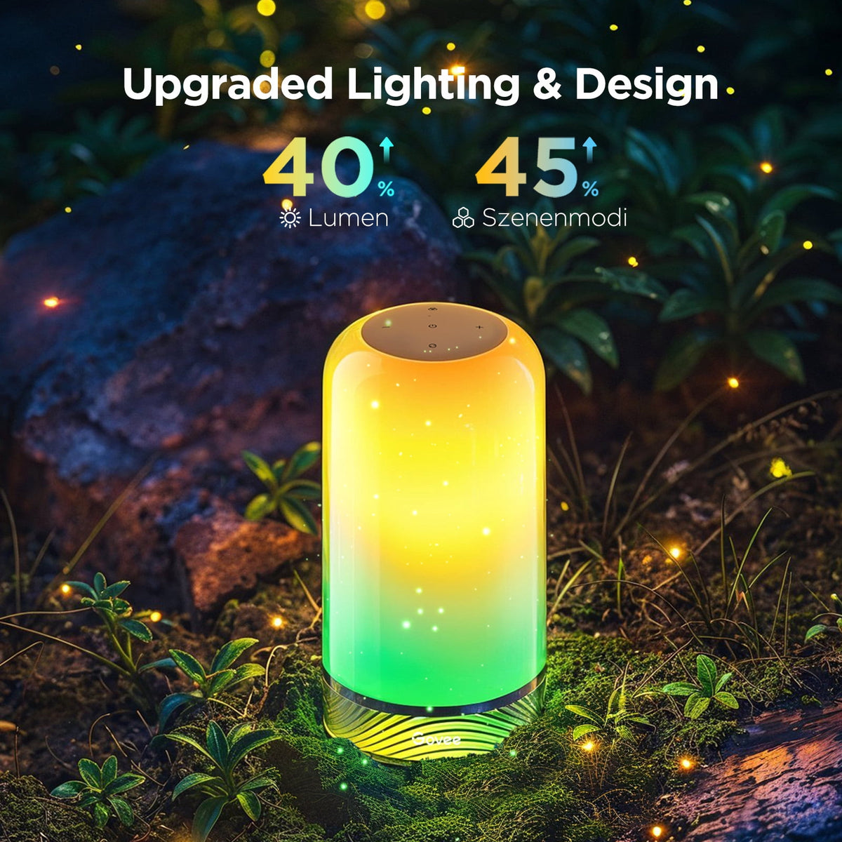 Elladera Govee Smart Table Lamp Bedside Lamp- RGBIC Color Changing, Dimmable, Touch