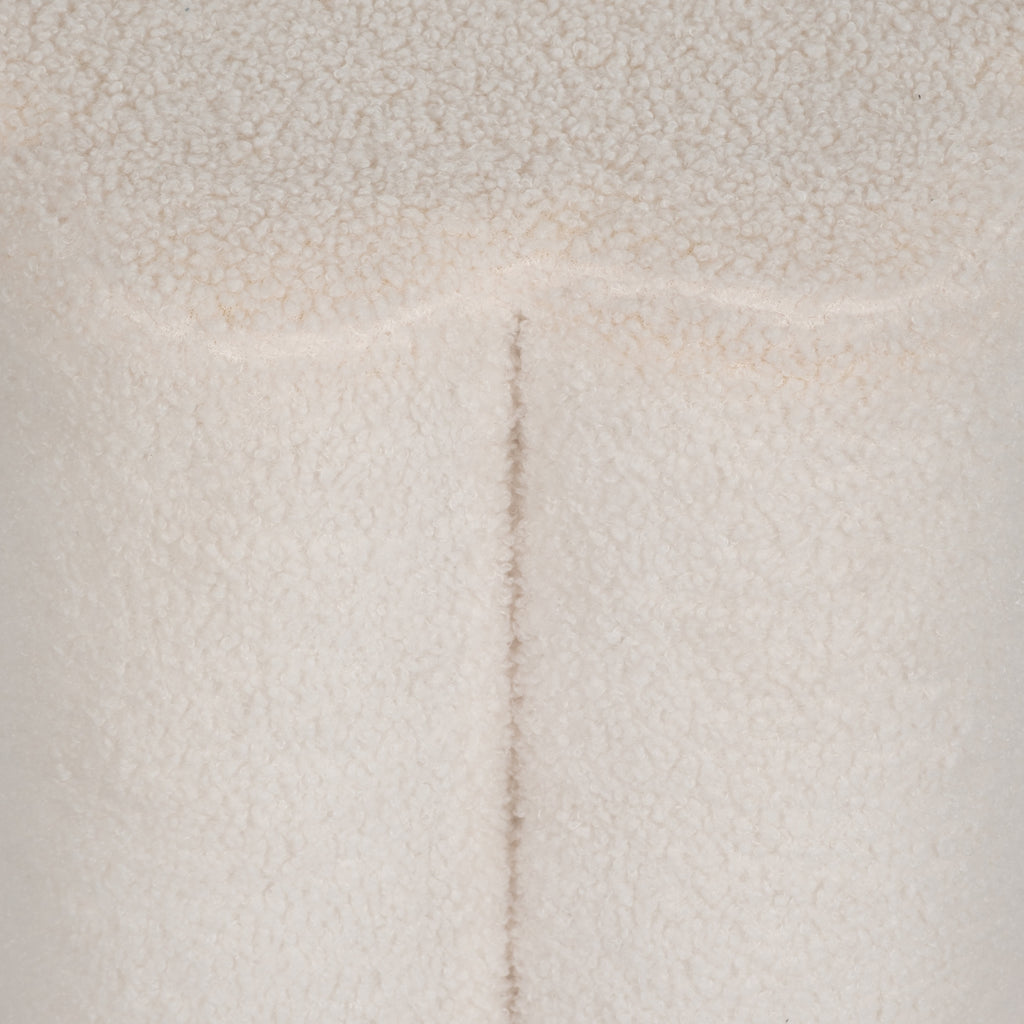 Elladera Petal Shaped Boucle Ottoman for Home Decor- Boho Vanity Chair for Bedroom