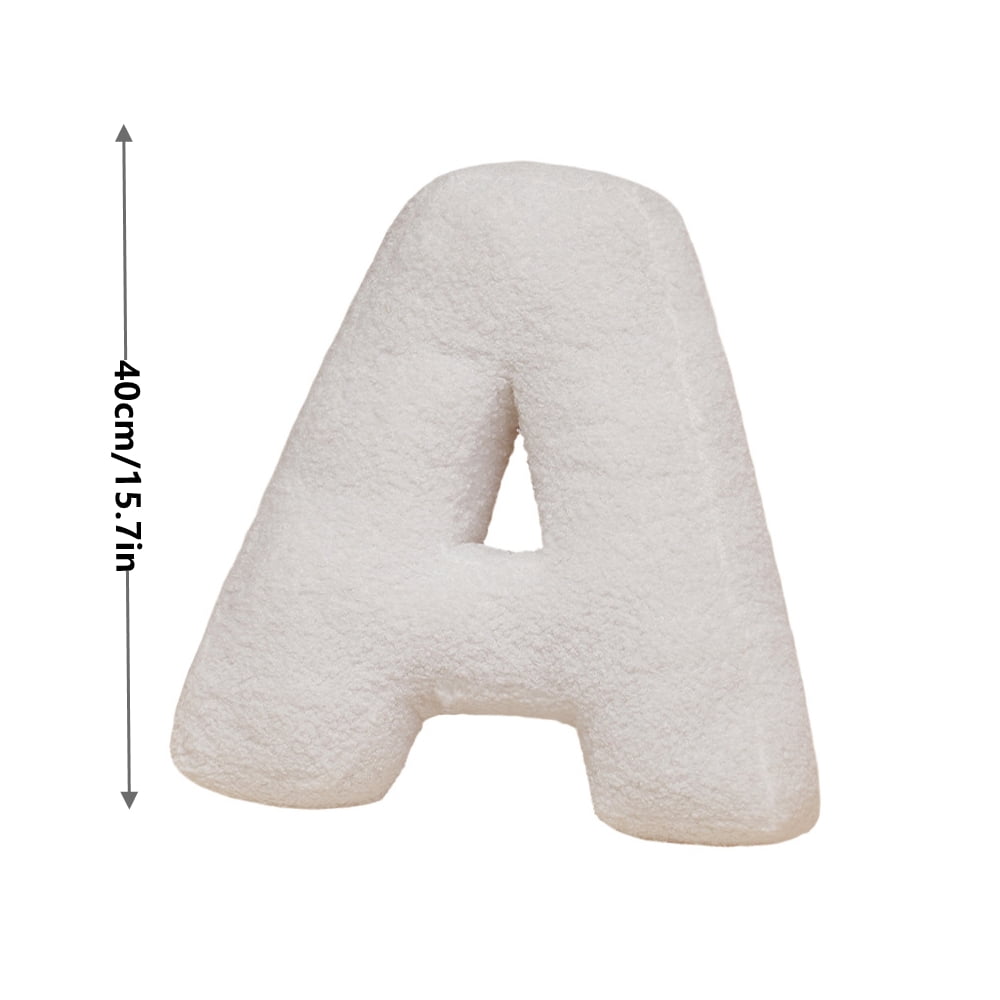 Elladera SFASYELY 15.7 Inch Boucle Letter Throw Pillow Soft Decorative Initial