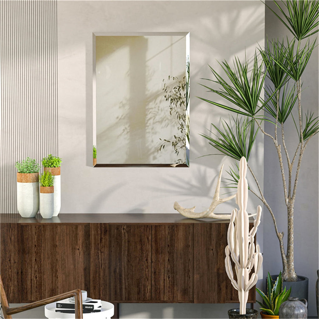 Elladera LUVODI 24x34inch Beveled Polished Wall Mirror Frameless Bathroom Mirrors