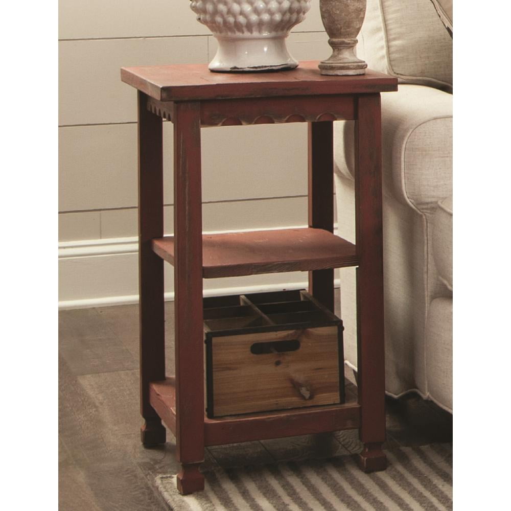 Elladera Alaterre Country Cottage 2 Shelf End Table, Rustic Farmhouse Side Table,