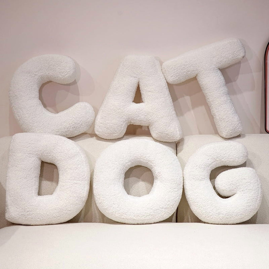Elladera SFASYELY 15.7 Inch Boucle Letter Throw Pillow Soft Decorative Initial