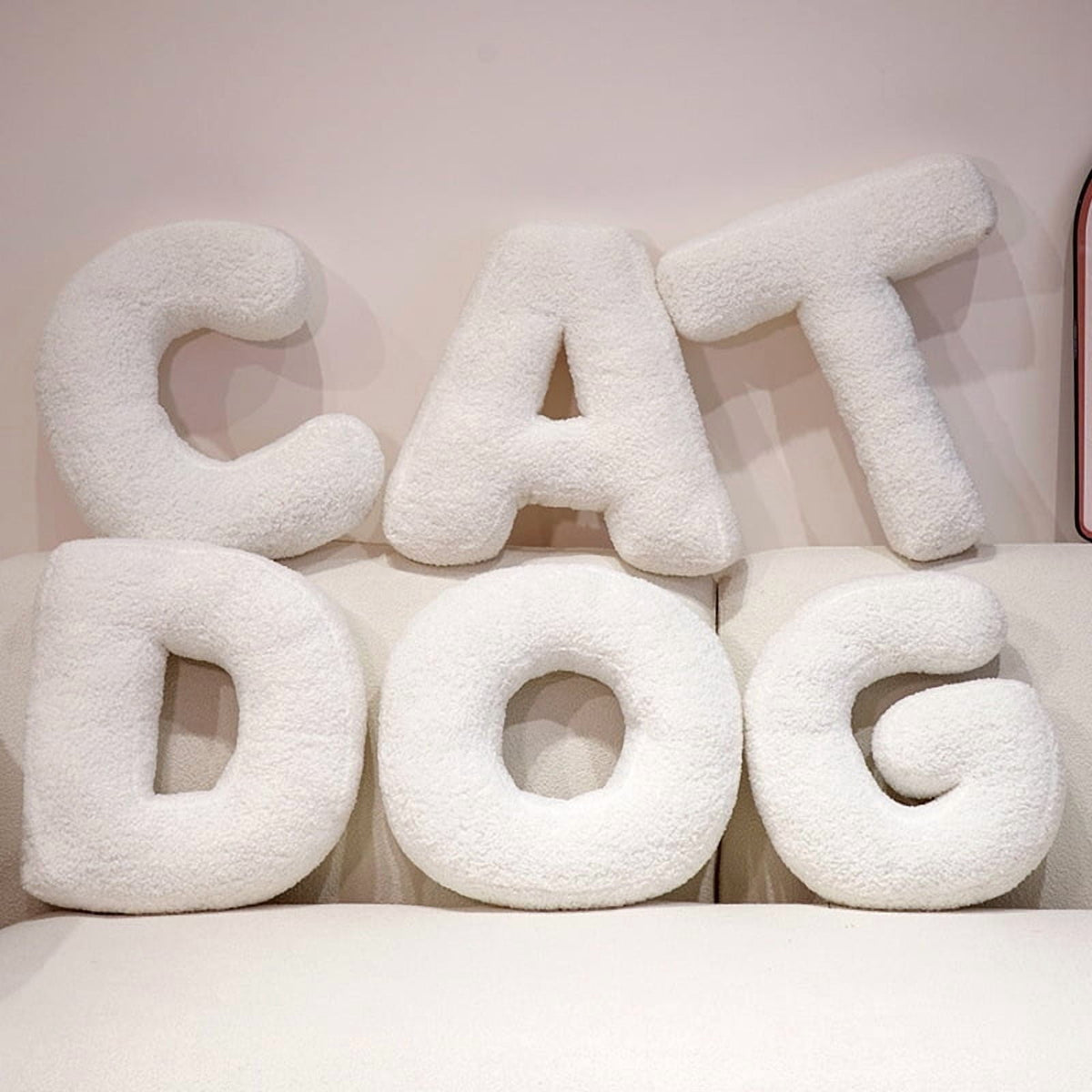 Elladera SFASYELY 15.7 Inch Boucle Letter Throw Pillow Soft Decorative Initial