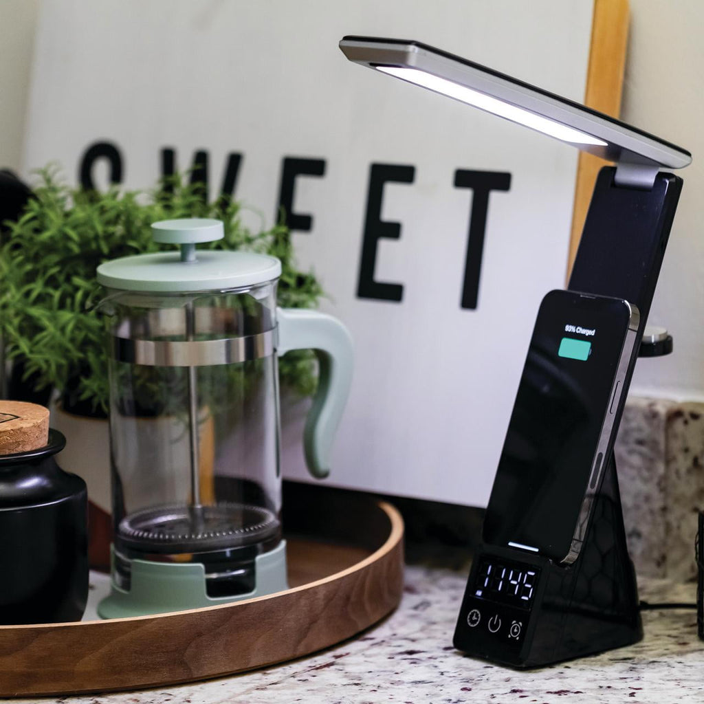 Elladera 10.9' 5-in-1 LED Dimmable Wireless Charging Foldable Hinge Desk Lamp