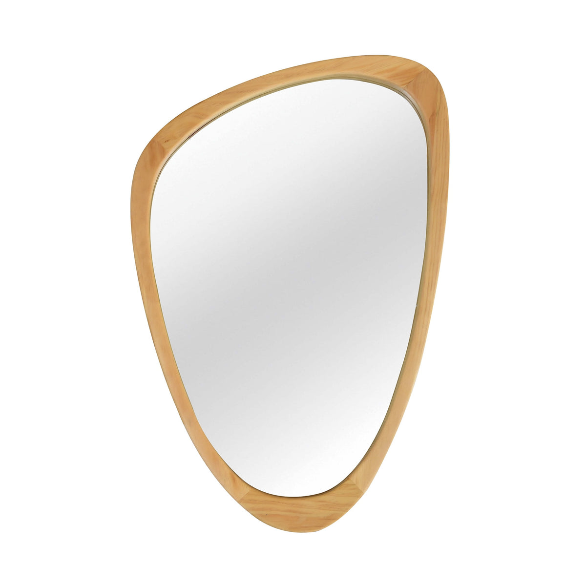 Elladera YIQMI 20x30 inch Teardrop MDF Wood Mirror Irregular Oak Wall Mirror for