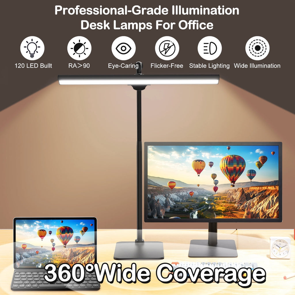 Elladera Lococo LED Desk Lamp, Tall Gooseneck, 5-Level Dimmable Brightness & Color