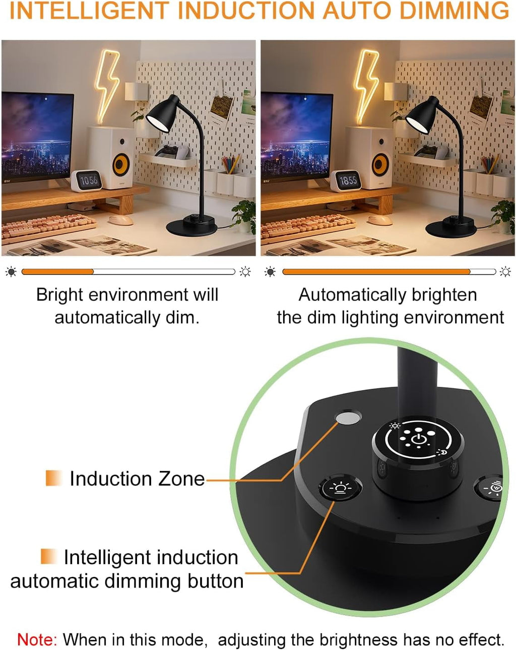 Elladera BOHON LED Desk Lamp with USB Charging Port 3 Color Modes Dimmable Reading