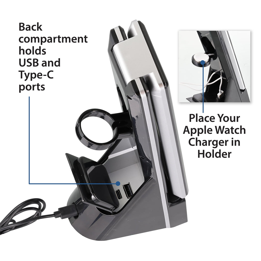 Elladera 10.9' 5-in-1 LED Dimmable Wireless Charging Foldable Hinge Desk Lamp