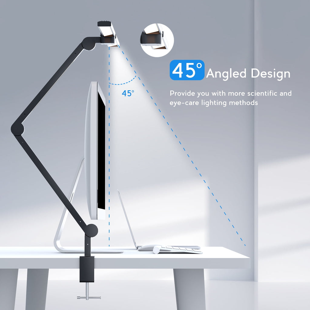 Elladera CAALOGT LED Desk Lamp, Dual Head 3-Light with Remote Control and Stepless