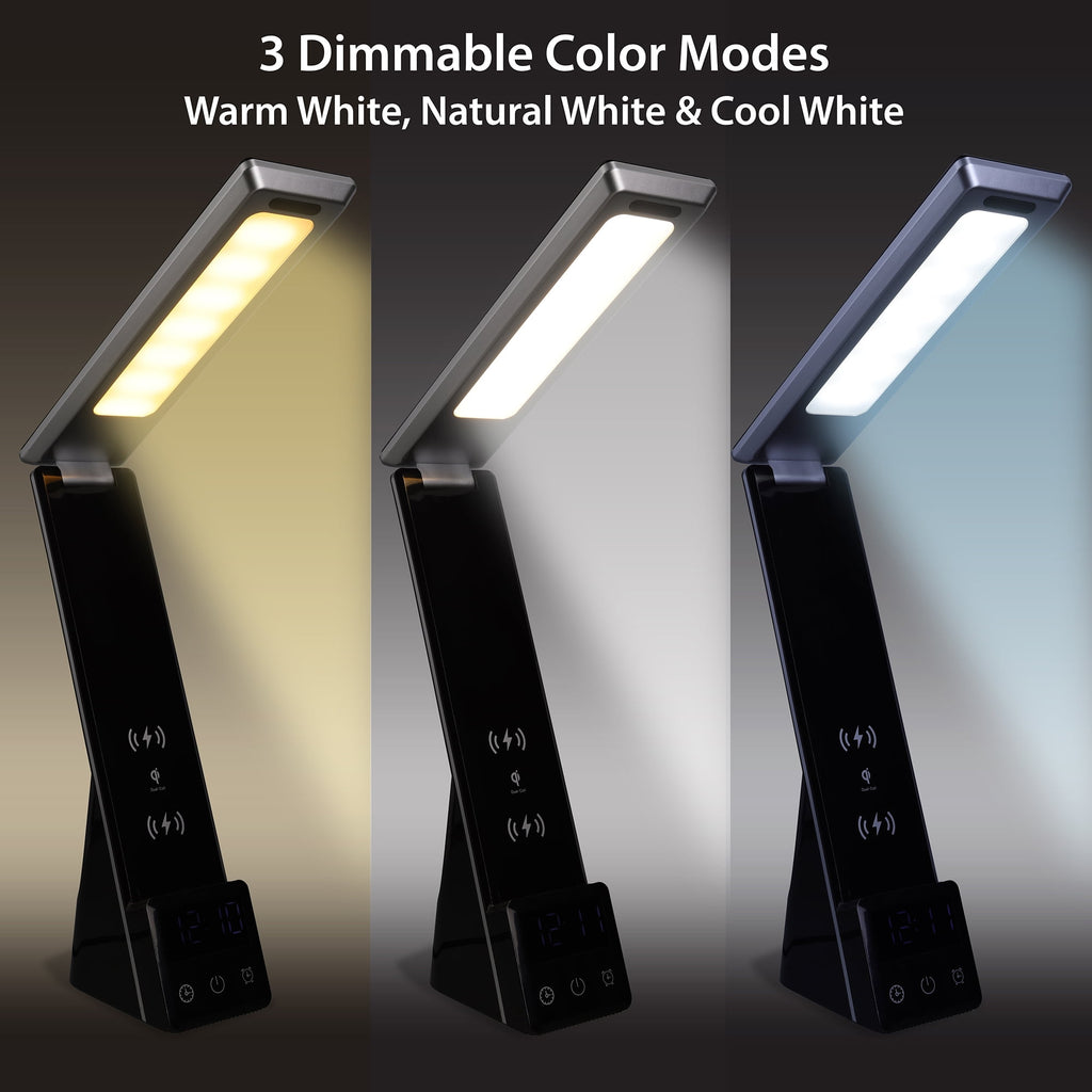 Elladera 10.9' 5-in-1 LED Dimmable Wireless Charging Foldable Hinge Desk Lamp