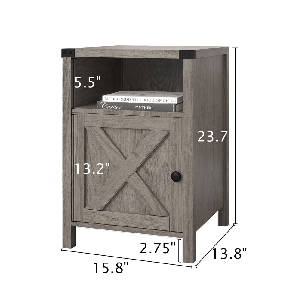 Elladera Catrimown Farmhouse End Table for Living Room Set of 2, Side Table