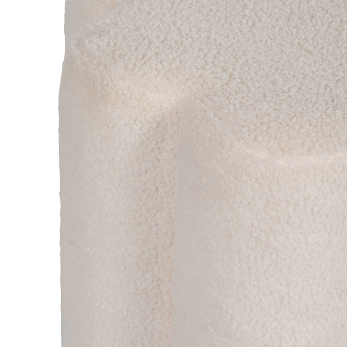 Elladera Petal Shaped Boucle Ottoman for Home Decor- Boho Vanity Chair for Bedroom