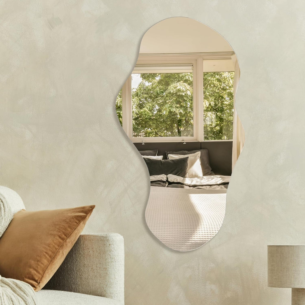 Elladera Irregular Wall Mirror Asymmetrical Mirror, 43''x24'' Decorative Modern