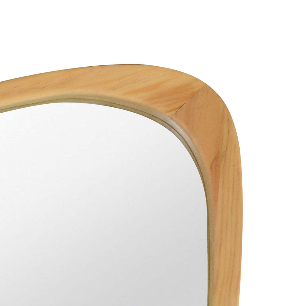 Elladera YIQMI 20x30 inch Teardrop MDF Wood Mirror Irregular Oak Wall Mirror for
