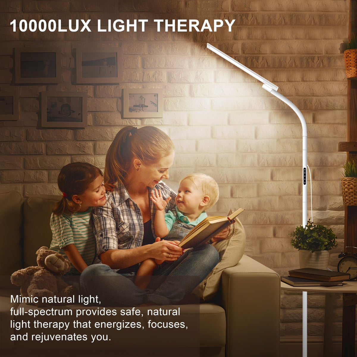 Elladera Light Therapy Lamp, UV-Free 10000 Lux Sun Lamp, Daylight Lamp with 2 in 1