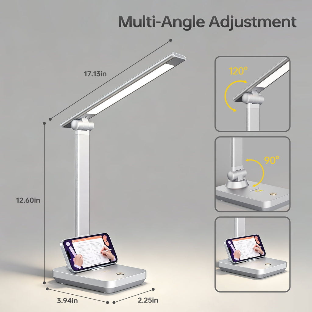 Elladera LED Desk Lamp Touch Control Metal Desk Light 3 Color Modes 5 Brightness