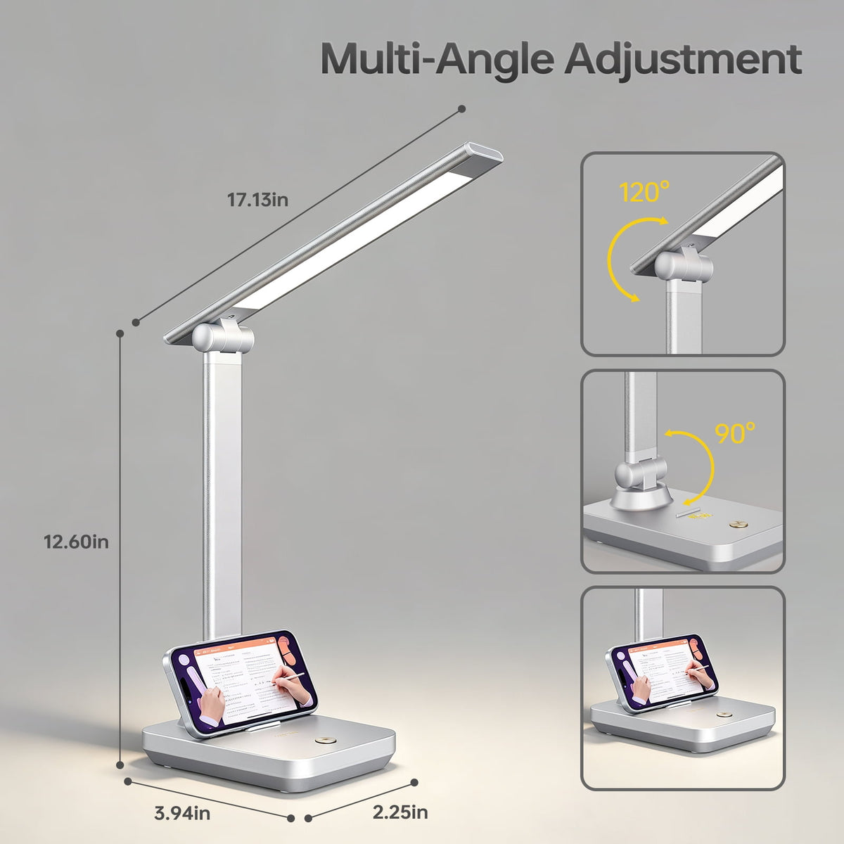 Elladera LED Desk Lamp Touch Control Metal Desk Light 3 Color Modes 5 Brightness