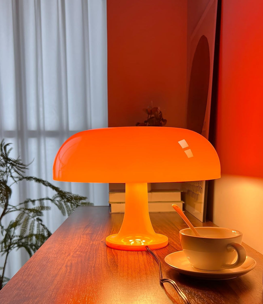 Elladera Hnjugfe Midcentury Modern 1-Light LED Desk Lamp Mushroom Table Lamp,