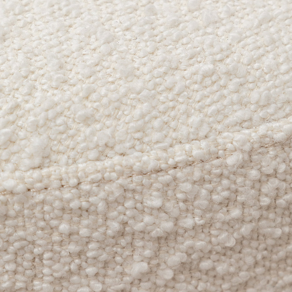 Elladera Modern Round Boucle Upholstered Ottoman with Soft Padded Seat