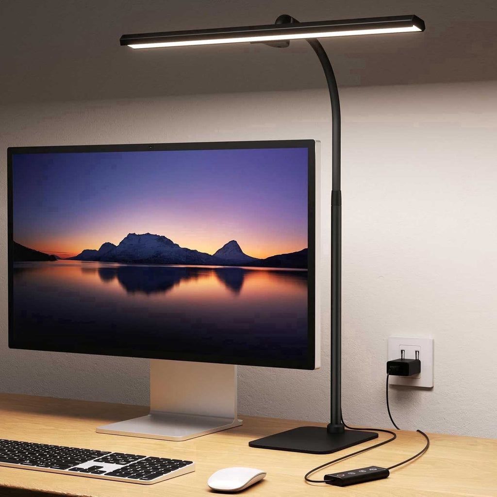 Elladera Lococo LED Desk Lamp, Tall Gooseneck, 5-Level Dimmable Brightness & Color