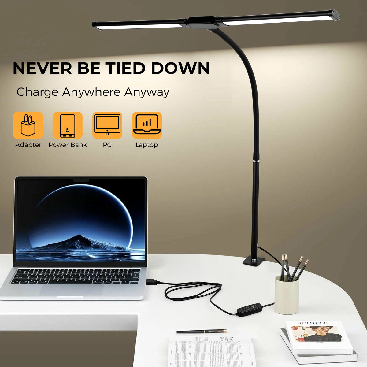 Elladera Coliware LED Desk Lamp for Office Home, Eye Caring Architect Lamp with