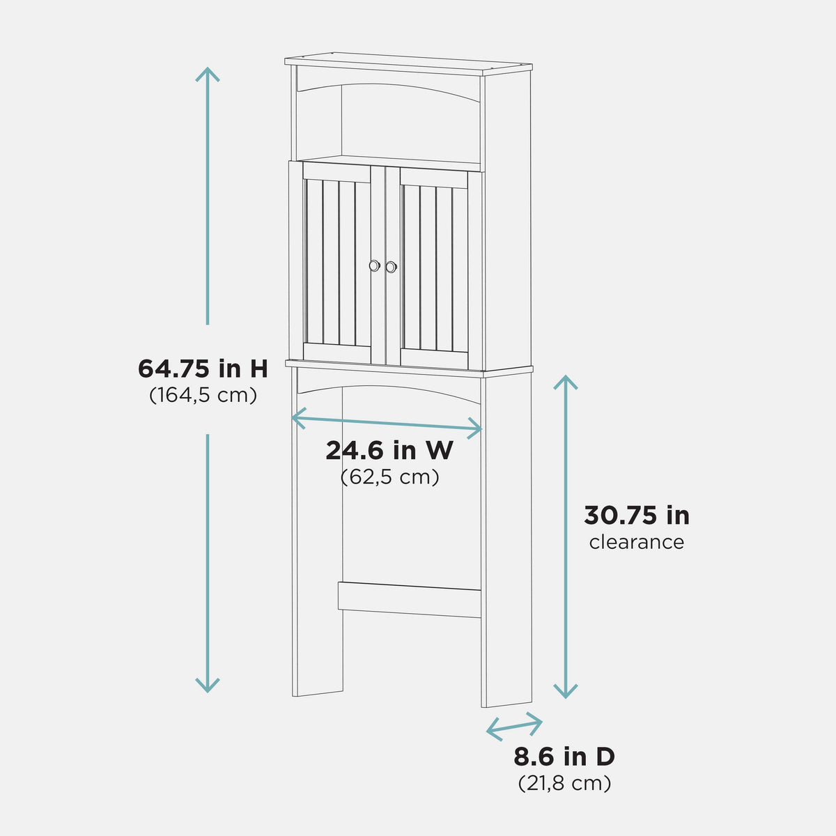 Elladera Zenna Home Cottage Collection over the Toilet Spacesaver, Bathroom Storage