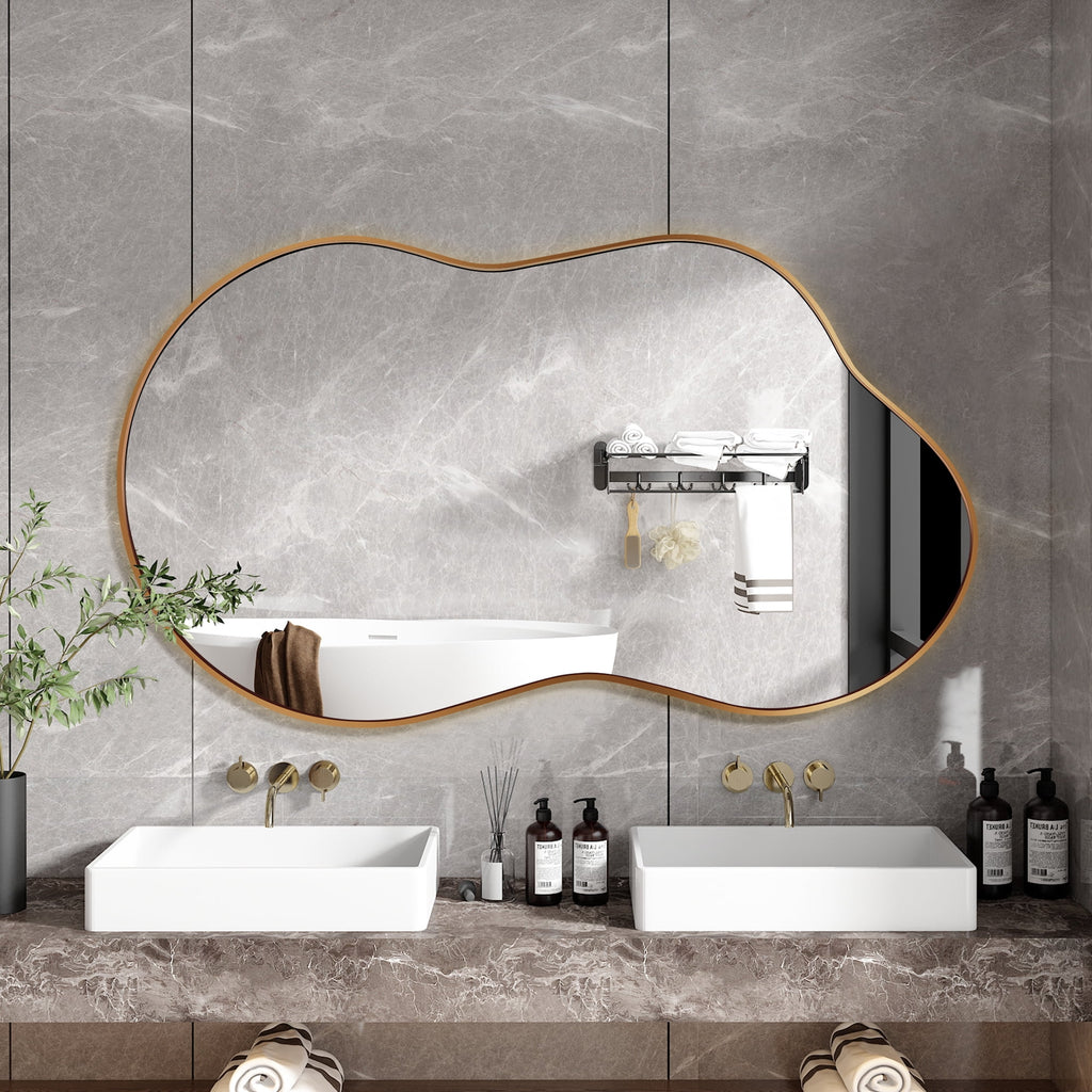 Elladera Irregular Wall Mirror 36"x20" Cloud Shaped Mirrors for Bathroom