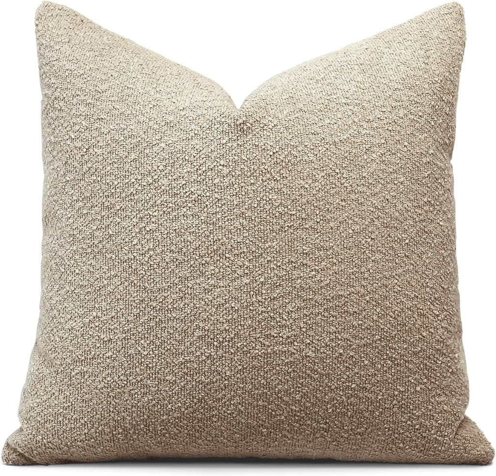 Elladera Set of 1 Textured Boucle Throw Pillow Cover, Square Cozy Soft Decorative