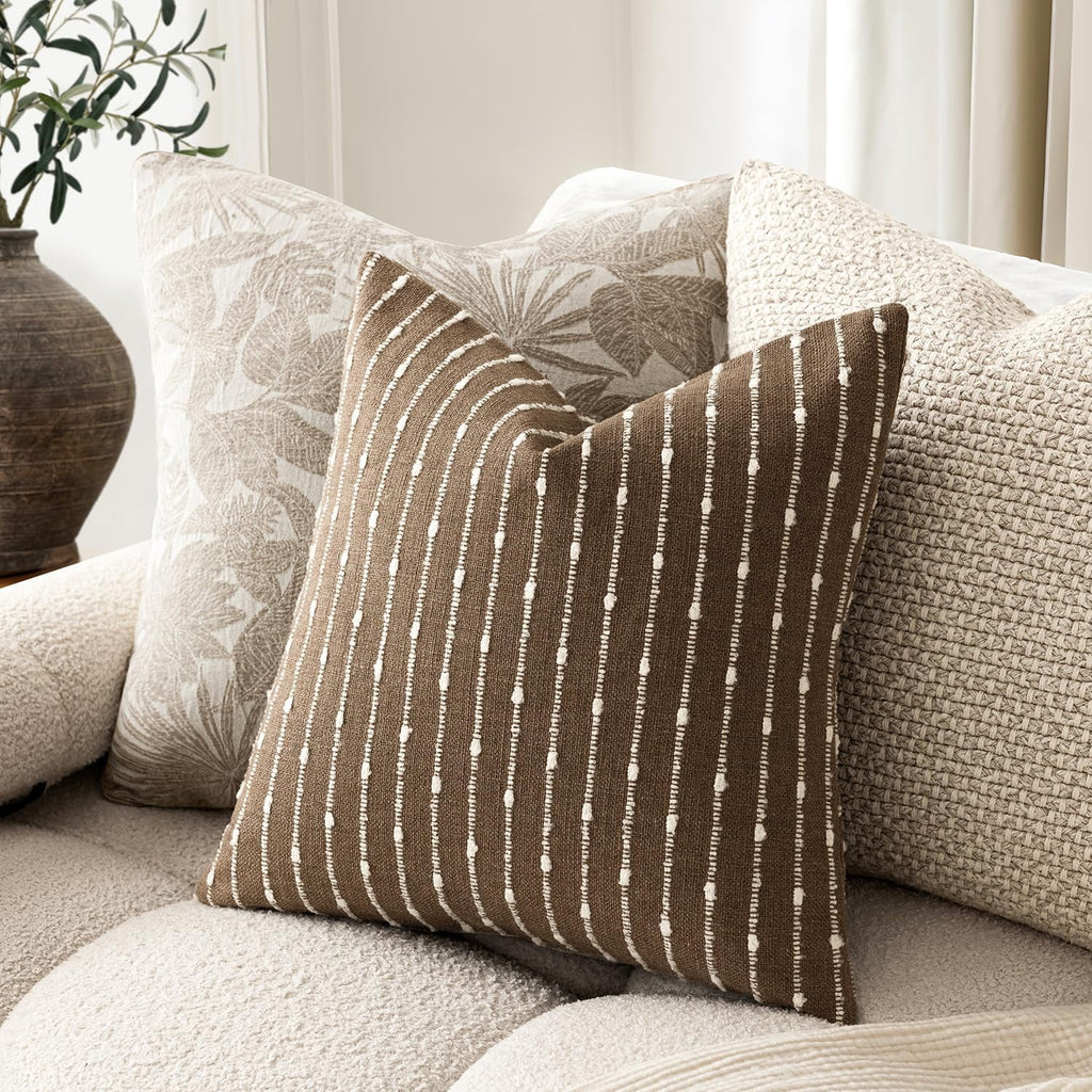 Elladera Pack Of 2 Decorative Jacquard Boucle Throw Pillow Covers Accent Textured